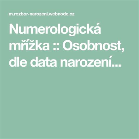 numerologická mřížka|Numerologická mřížka :: Osobnost, dle data。